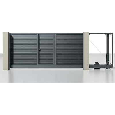 Откатные ворота с калиткой