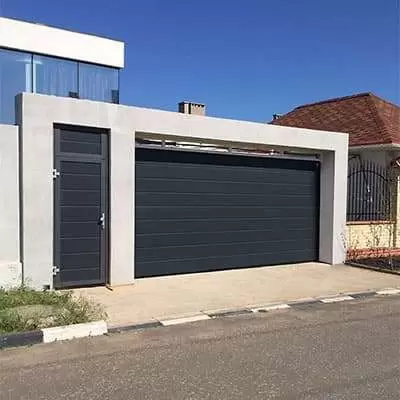 Гаражные секционные ворота под навес серии Prestige