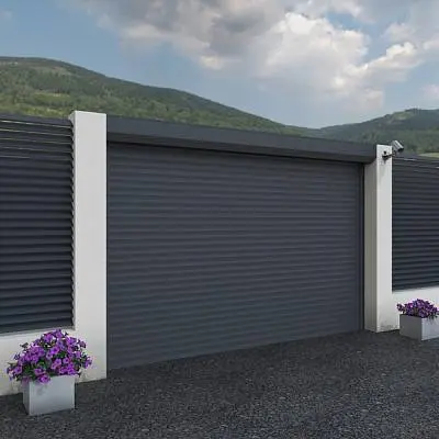 Рольворота на забор цвета «антрацит»
